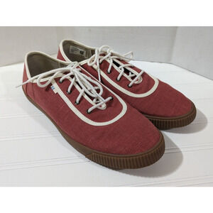 Toms Shoes Womens 12 M Carmel Red Spice Rust Color Casual Canvas Lace Up